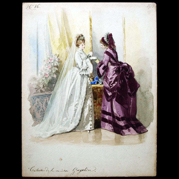 Compte-Calix - Dessin pour Les Modes Parisiennes (1872)