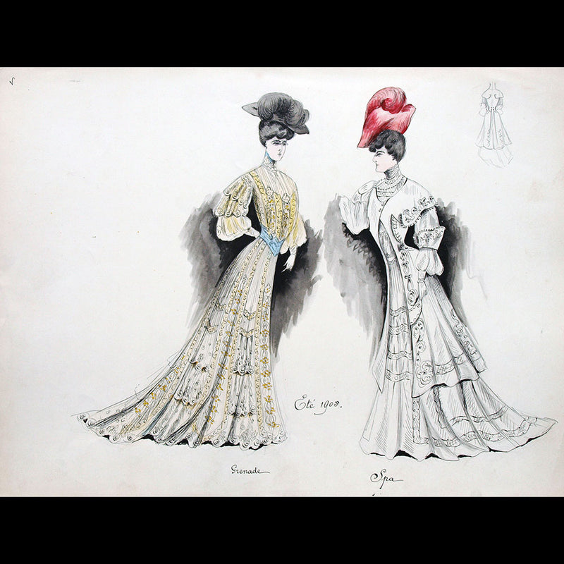 Calvayrac - Réunion de 27 dessins pour l'été 1905