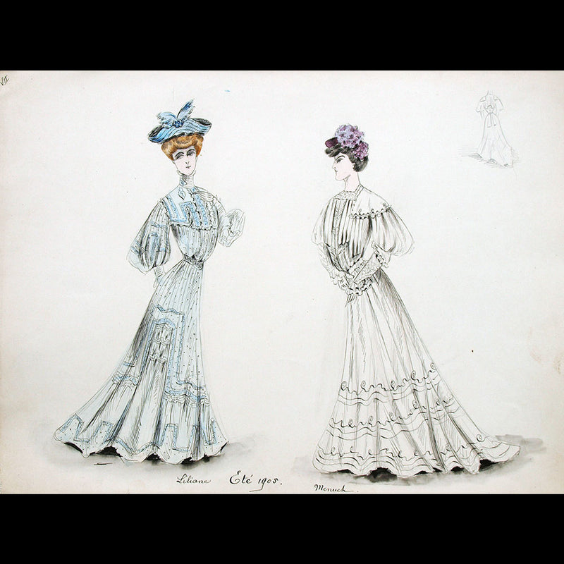 Calvayrac - Réunion de 27 dessins pour l'été 1905