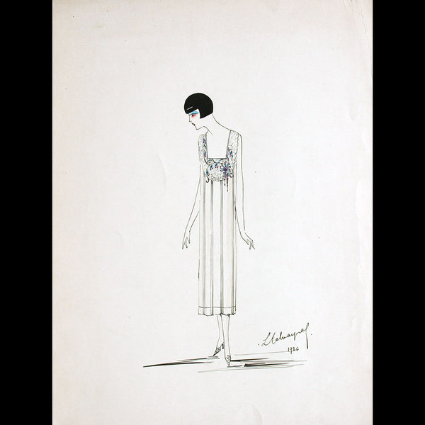 Calvayrac - Dessin d'une chemise de nuit (1926)