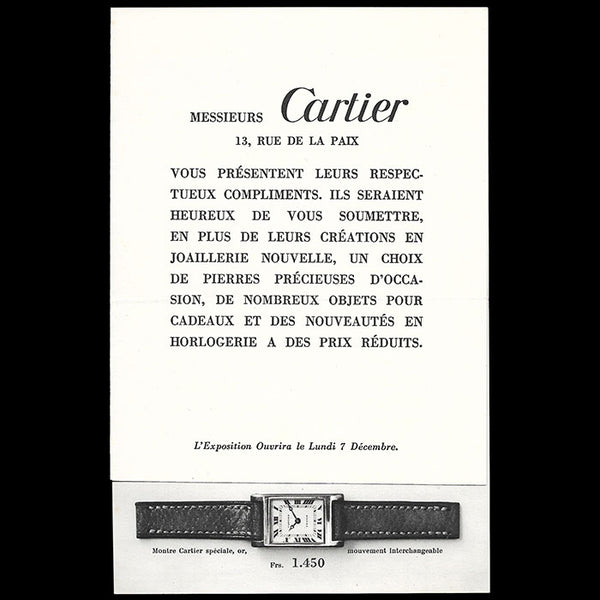Cartier - Invitation à découvrir les nouveautés (1931)