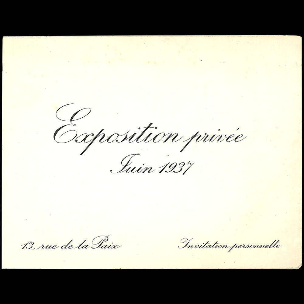 Cartier - Invitation à l'exposition privée (1937)