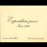 Cartier - Invitation à l'exposition privée (1938)