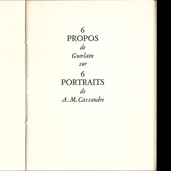 6 propos de Guerlain sur 6 portraits de Cassandre (1953)