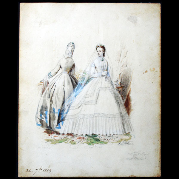 Dessin d'Hippolyte Pauquet pour le Petit Courrier des Dames (1863)