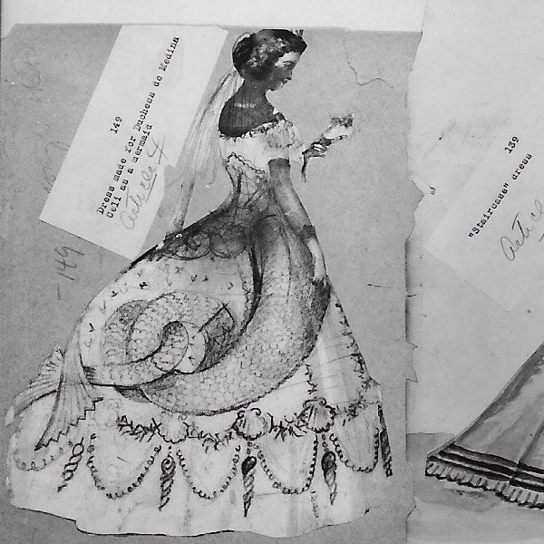 Worth - Croquis et projets de robes entre 1860 et 1875, reproductions photographiques (circa 1955)
