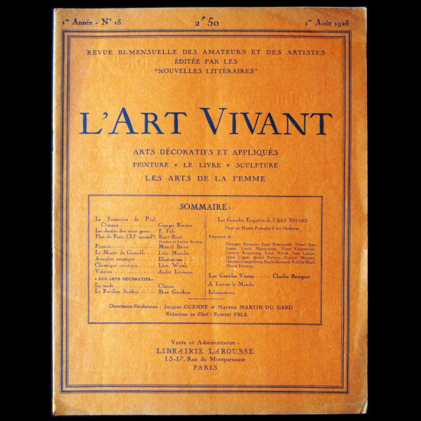 L'Art Vivant (août 1925) - Pavillon de l'Elégance à l'Exposition des Arts Décoratifs