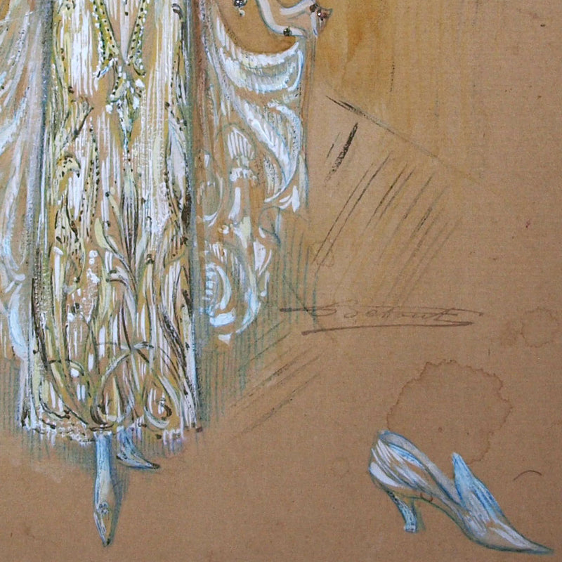 Charles Betout - Dessin du costume de Cendrillon (circa 1890s)
