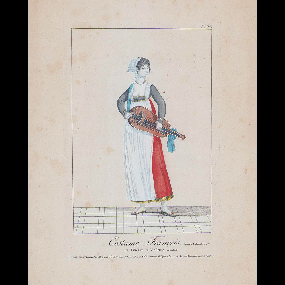 Chéreau - Costume Français, planche n°89, Fanchon la Vielleuse, au Vaudeville (circa 1800)