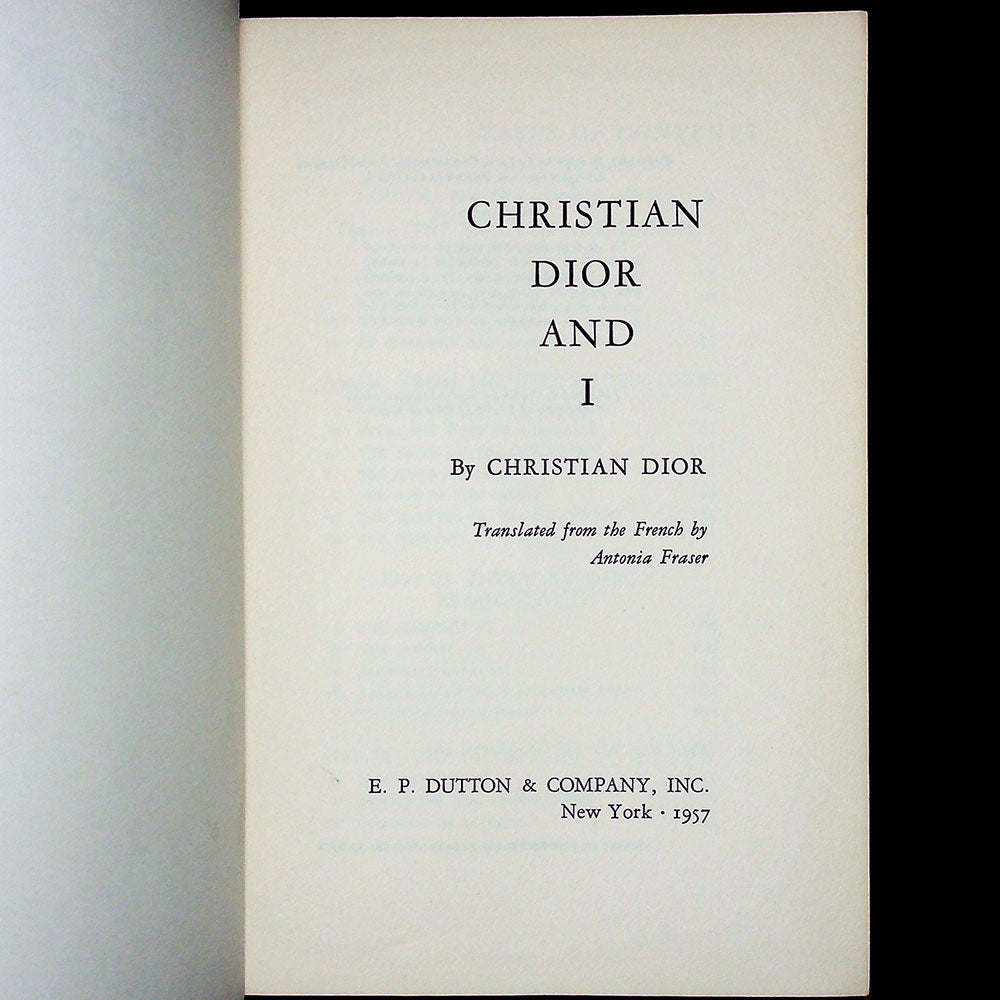 Christian Dior and I (1957), édition américaine de Christian Dior et moi
