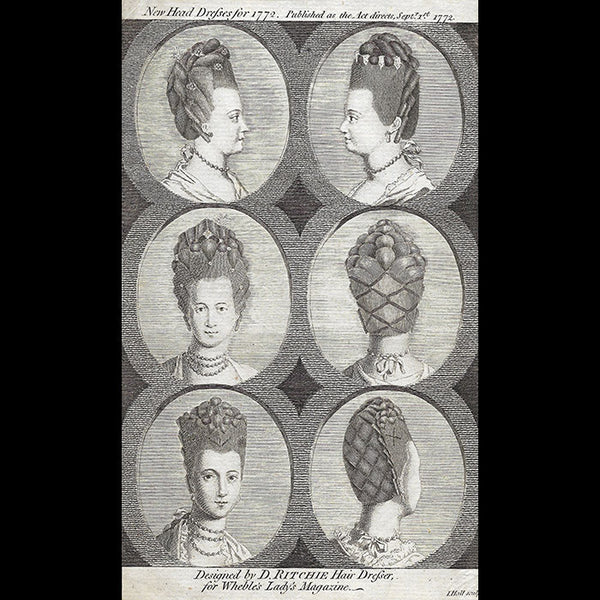 David Ritchie - New Head Dresses for 1772, gravure du Lady's Magazine