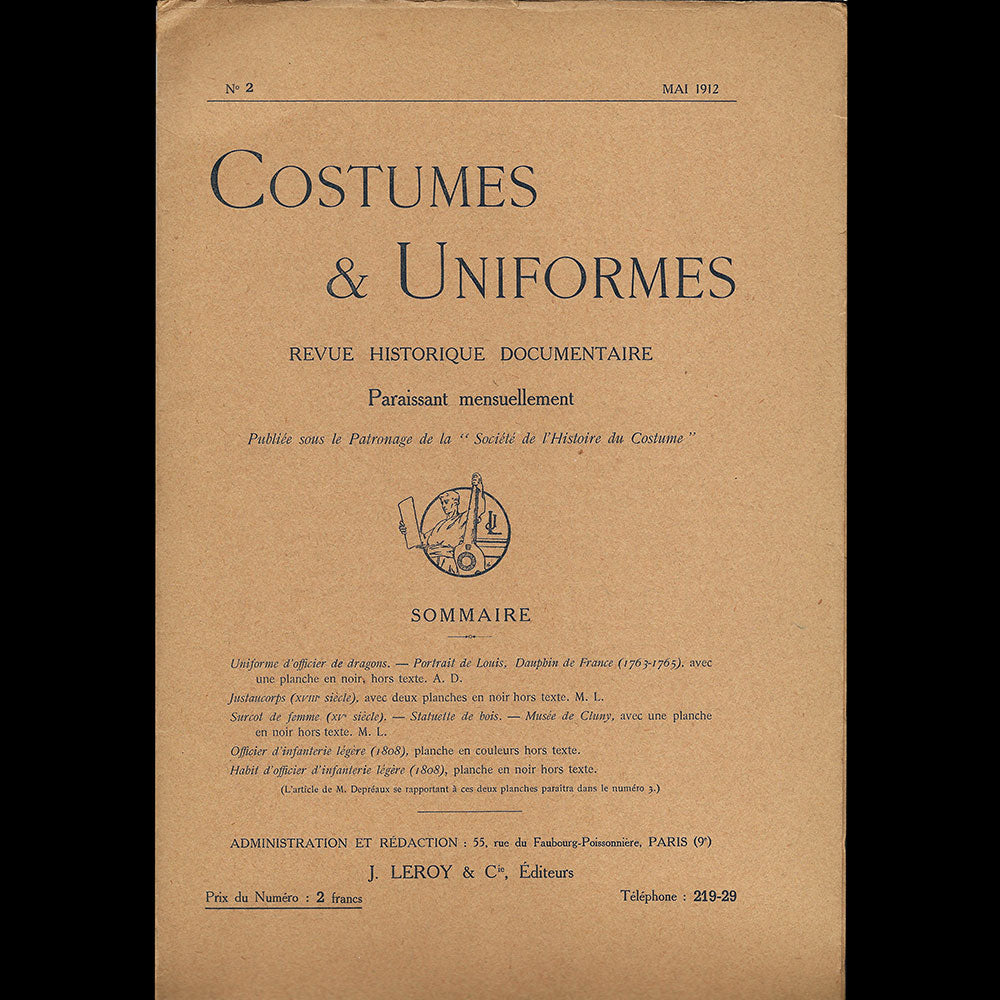 Costumes & Uniformes, revue de la Société de l'Histoire du Costume, n°2 (mai 1912)
