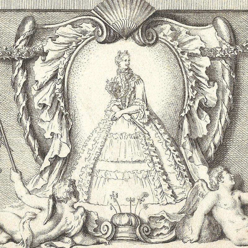 Coypel - Modes de 1730, gravure du Mercure de France (octobre 1730)