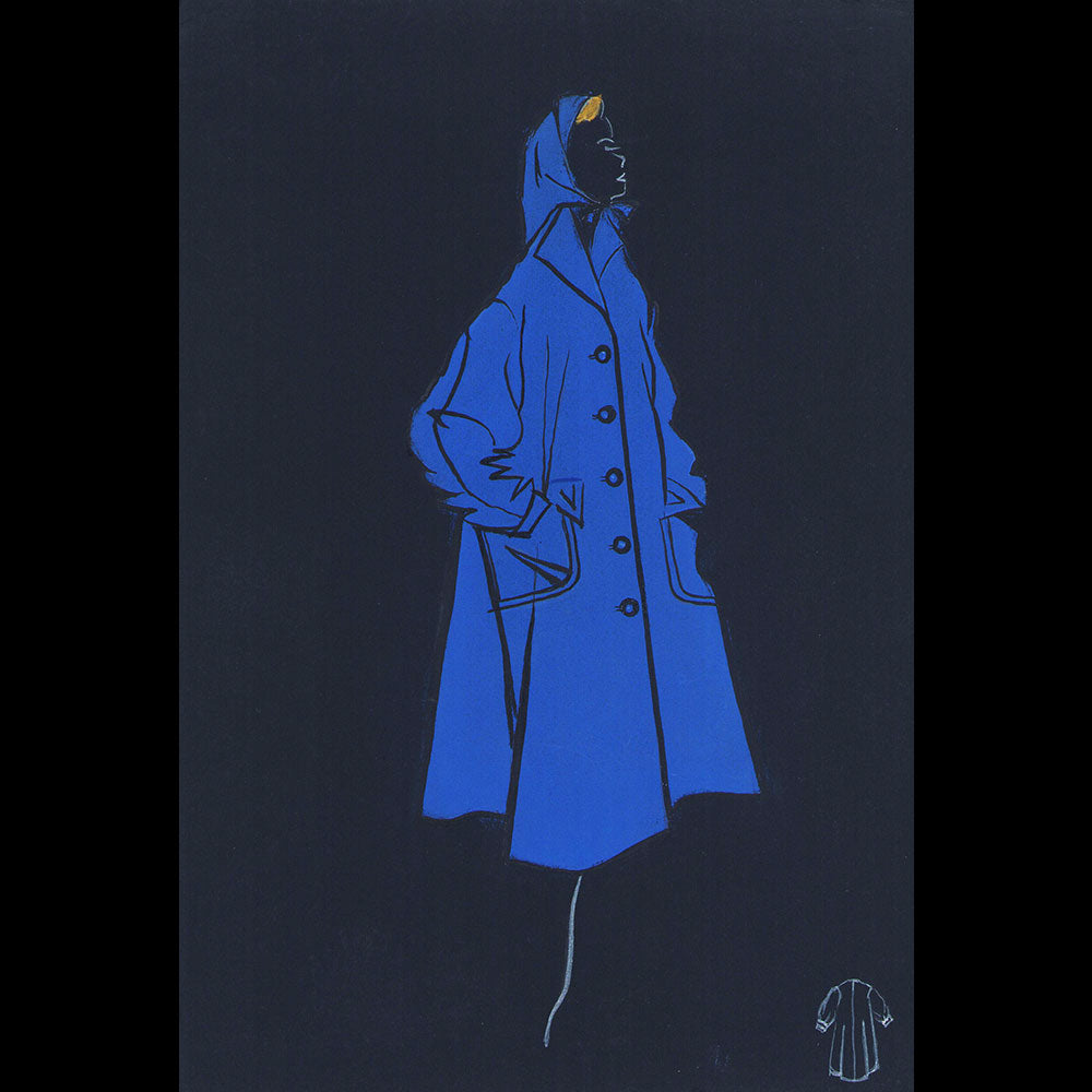 Dessin d'un manteau bleu (1950s)