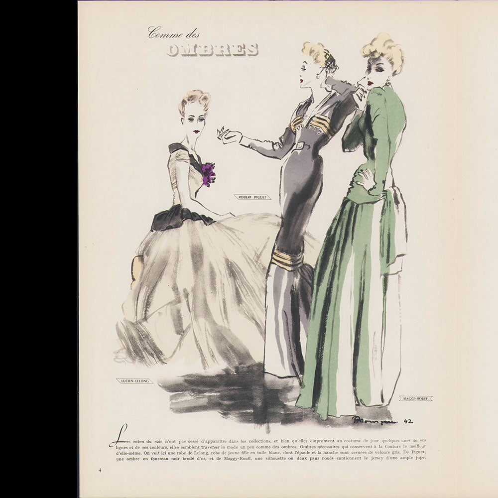 Croquis, Créations Parisiennes et Chapeaux élégants, hiver 1942-1943