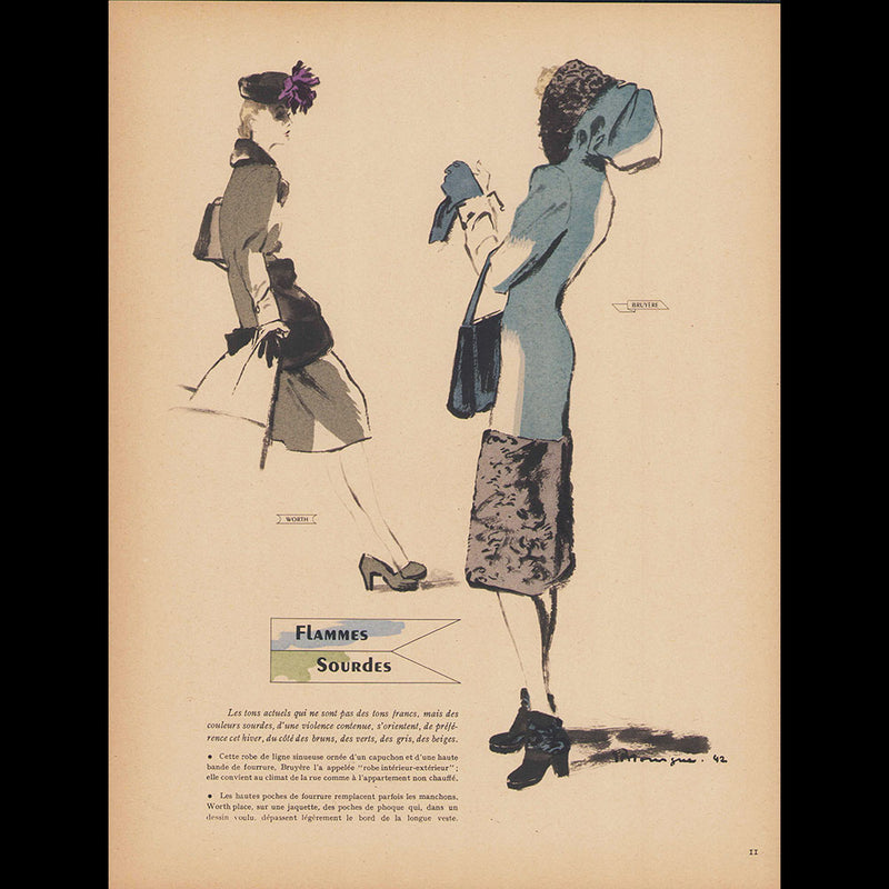 Croquis, Créations Parisiennes et Chapeaux élégants, hiver 1942-1943