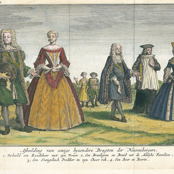 Costumes de Nuremberg - Afbeelding van eenige byzondere Dragten der Neurenbergers (1737)