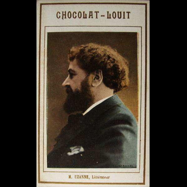 Portrait d'Octave Uzanne, chromolithographie des chocolats Louit