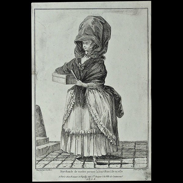 Gallerie des Modes et Costumes Français, 1778-1787, gravure n° G 41, la marchande de modes