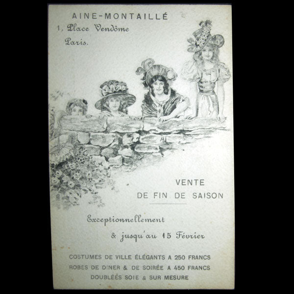 Aine-Montaillé - Carte de vente de fin de saison (circa 1900)