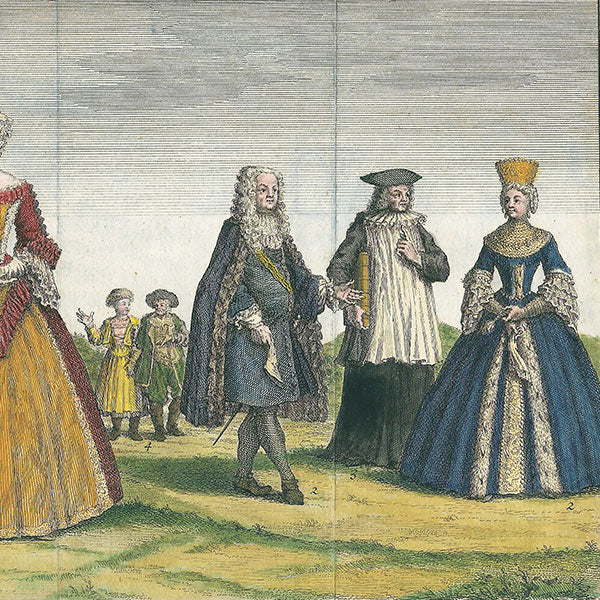 Costumes de Nuremberg - Afbeelding van eenige byzondere Dragten der Neurenbergers (1737)