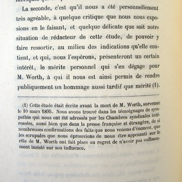 Worth - La Couture et la Confection des Vêtements de Femme, avec envoi de Gaston Worth (1895)