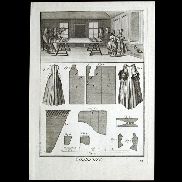 La couturière, planche de l'Encyclopédie Méthodique (1786)