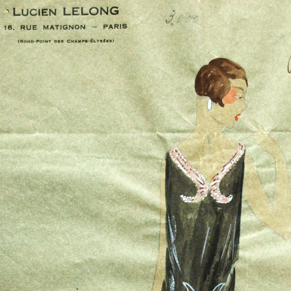 Dessin de la maison Lucien Lelong, modèle Révérence (circa 1925)