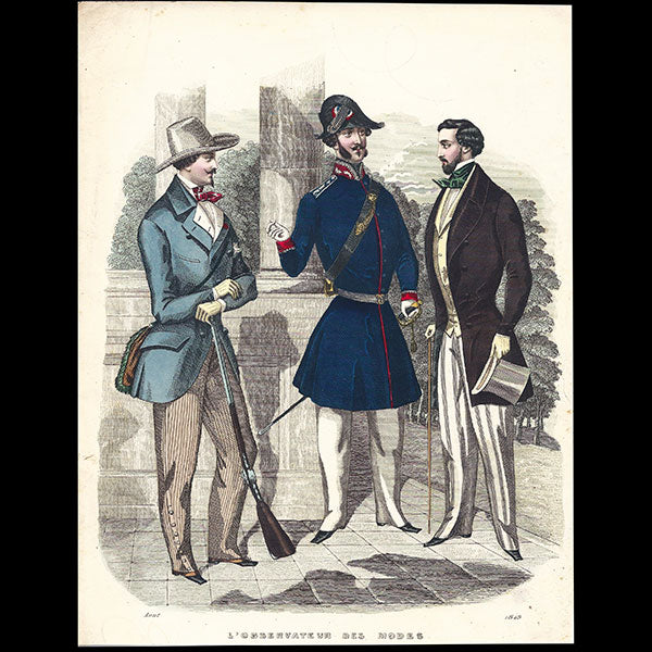L'Observateur des Modes, gravure de mode masculine (1848)