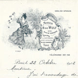 B. de Wulf - Correspondance de la maison de mode, 376 rue Saint-Honoré à Paris (1912)