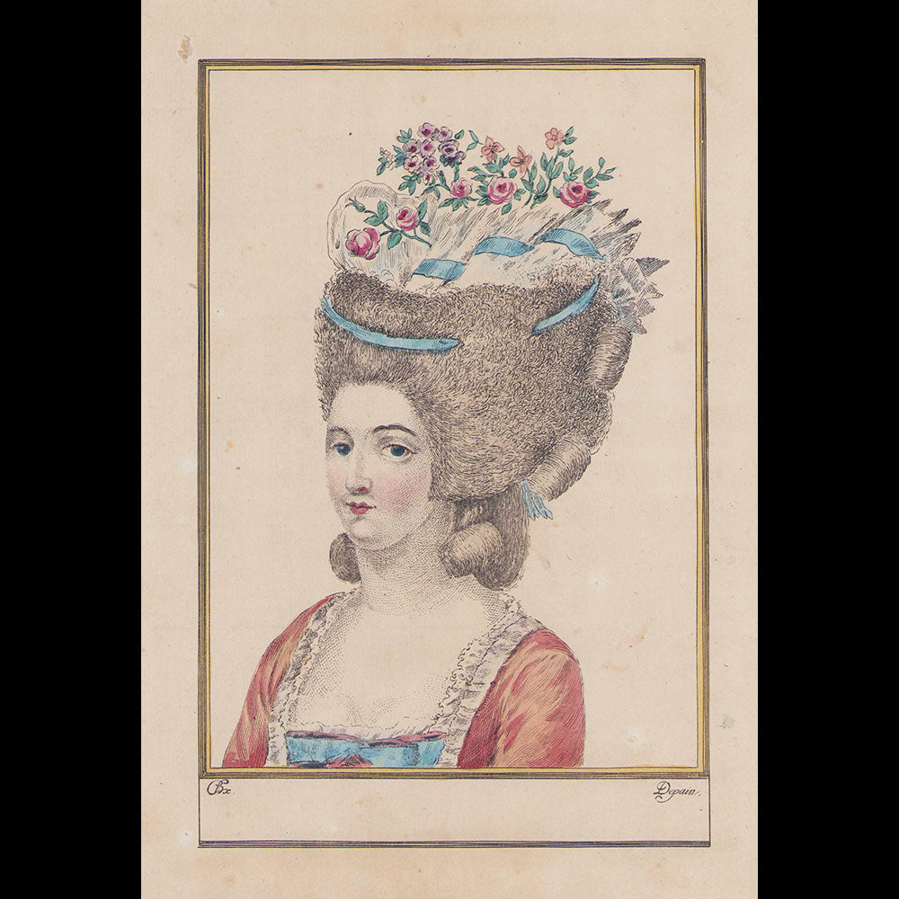 Depain - Réunion de trois gravures de la suite de coiffures Au Beau Sexe (circa 1777)