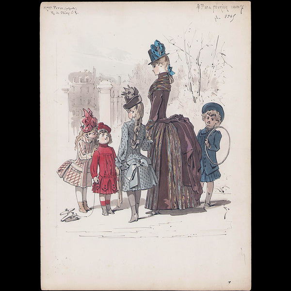 Mademoiselle Petit - Modèles pour enfants, dessin pour une revue de mode (1887)
