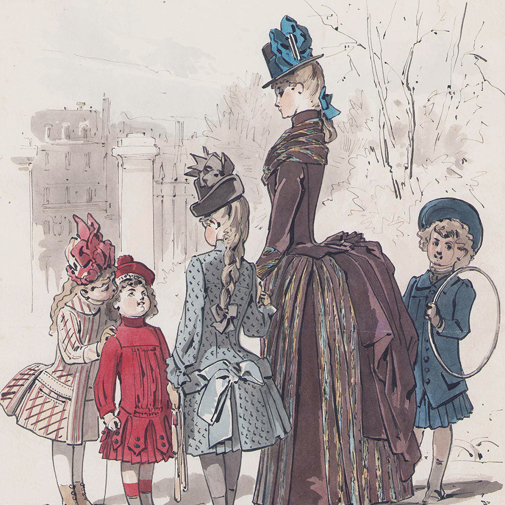 Mademoiselle Petit - Modèles pour enfants, dessin pour une revue de mode (1887)