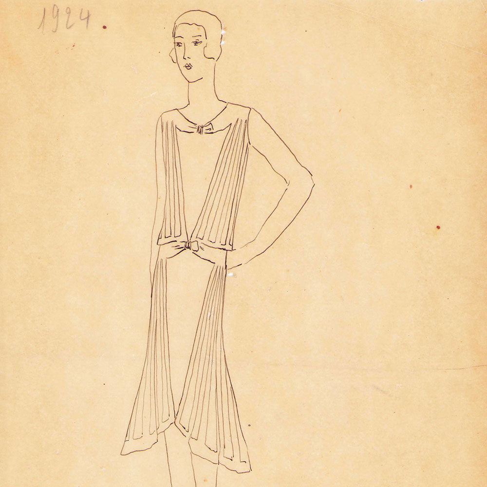 Jane - Dessin d'une robe (1924)
