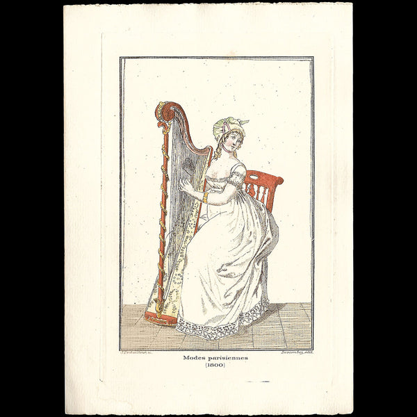 Modes Parisiennes 1800 - Carte de correspondance d'après le Journal des Dames et des Modes (circa 1910s)