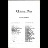 Christian Dior - Programme de la collection Printemps 1964