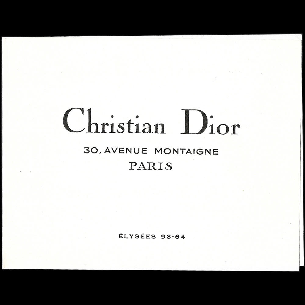 Christian Dior, carnet de défilé, circa 1960s