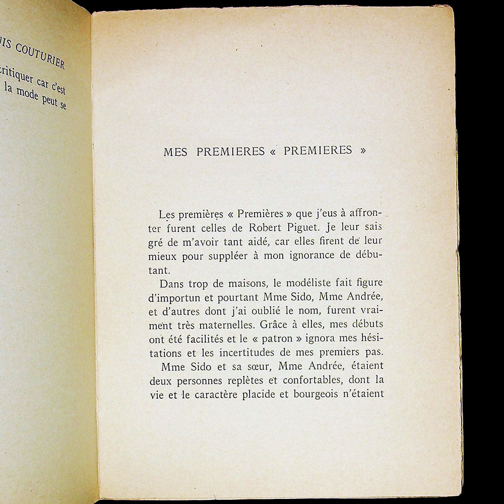 Je suis couturier, propos de Christian Dior (1951), exemplaire de service de presse