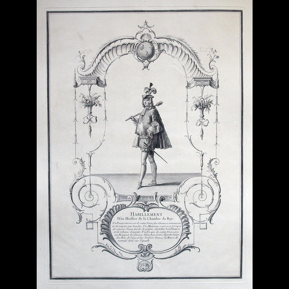 Pierre Dulin - Habillement d'un Huissier de la Chambre du Roy, gravure du Sacre de Louis XV