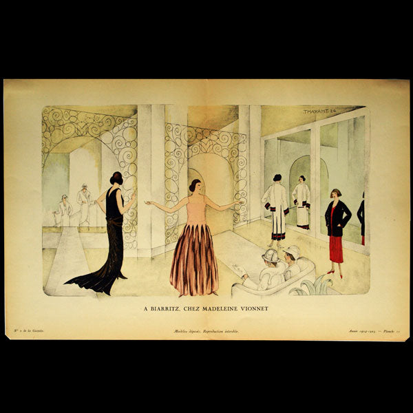 Gazette du Bon Ton - A Biarritz chez Madeleine Vionnet, planche par Thayaht (1924)