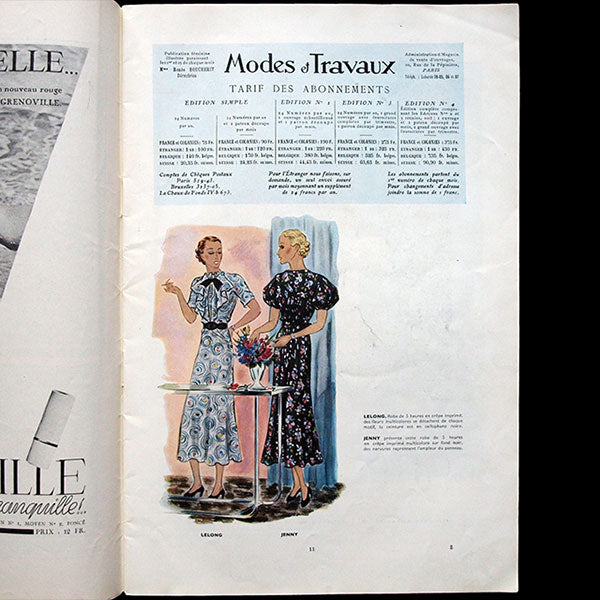 Modes et Travaux, 1er août 1935, couverture d'un modèle de Chanel