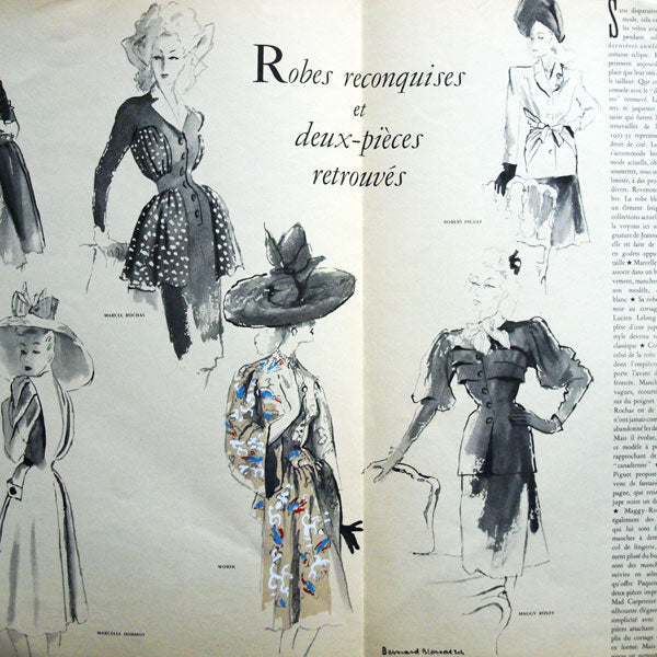 Croquis, Créations Parisiennes et Chapeaux élégants, été 1944