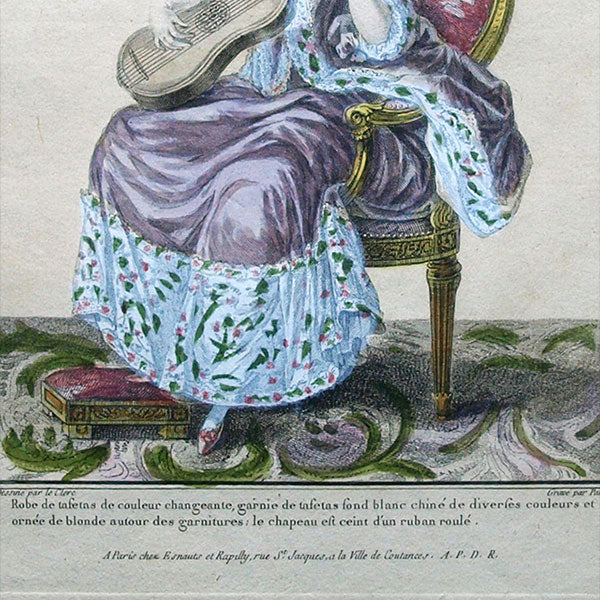 Gallerie des Modes et Costumes Français, 1778-1787, gravure n° cc 158, Robe de taffetas (1779)