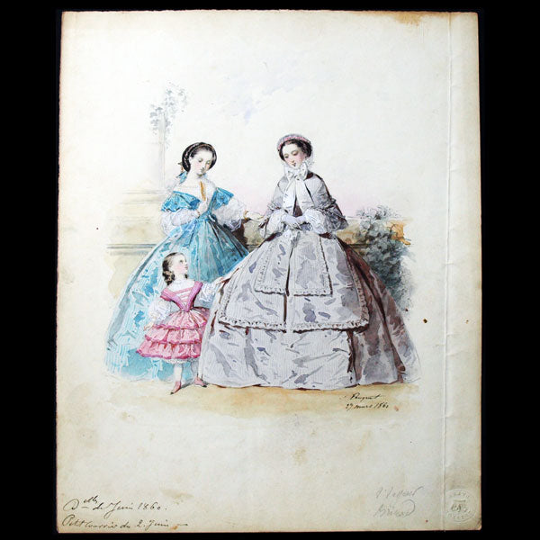 Dessin d'Hippolyte Pauquet pour le Journal des Demoiselles (1860)
