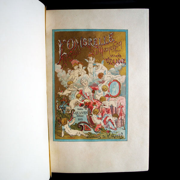 Uzanne - L'éventail et l'Ombrelle, le Gant, le Manchon, réunion de 2 volumes reliés par Victor Champs (1882)