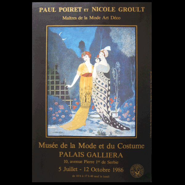 Paul Poiret et Nicole Groult, affiche d'exposition à Paris, 1986