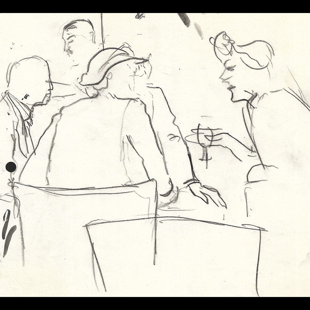 Conversation, dessin d'Eric (1930-1940s)