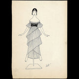 Paul Poiret - Robe à volants, modèle d'Erté pour la maison Paul Poiret (1913)