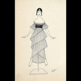 Paul Poiret - Robe à volants, modèle d'Erté pour la maison Paul Poiret (1913)