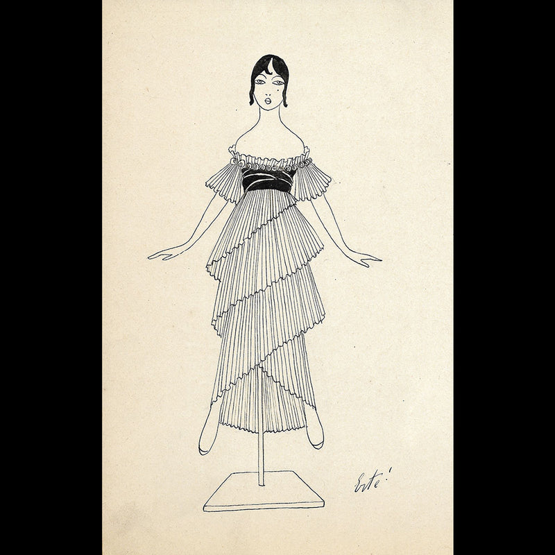 Paul Poiret - Robe à volants, modèle d'Erté pour la maison Paul Poiret (1913)